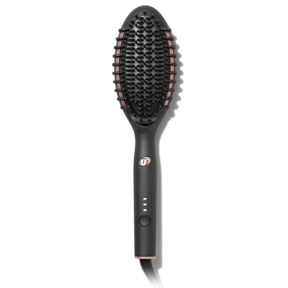 T3 Black and Pink Hair Straightening Brush